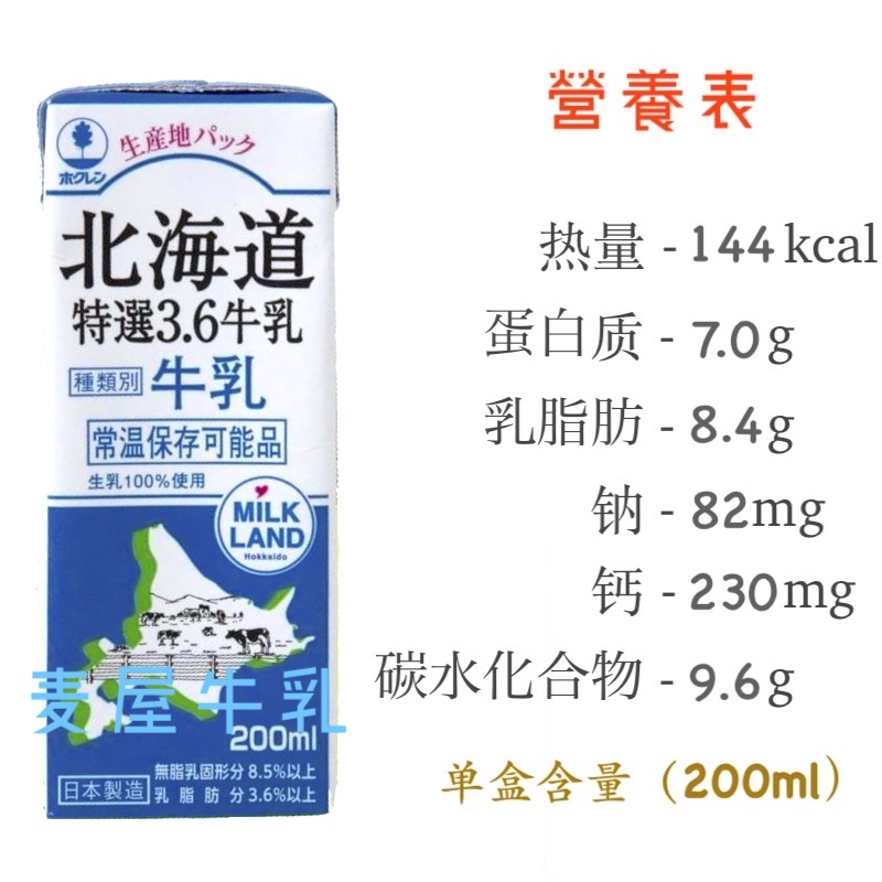 日本进口「8.04」全脂高级牛奶 北海道3.6牛乳 200MLx24整箱现货 - 图0