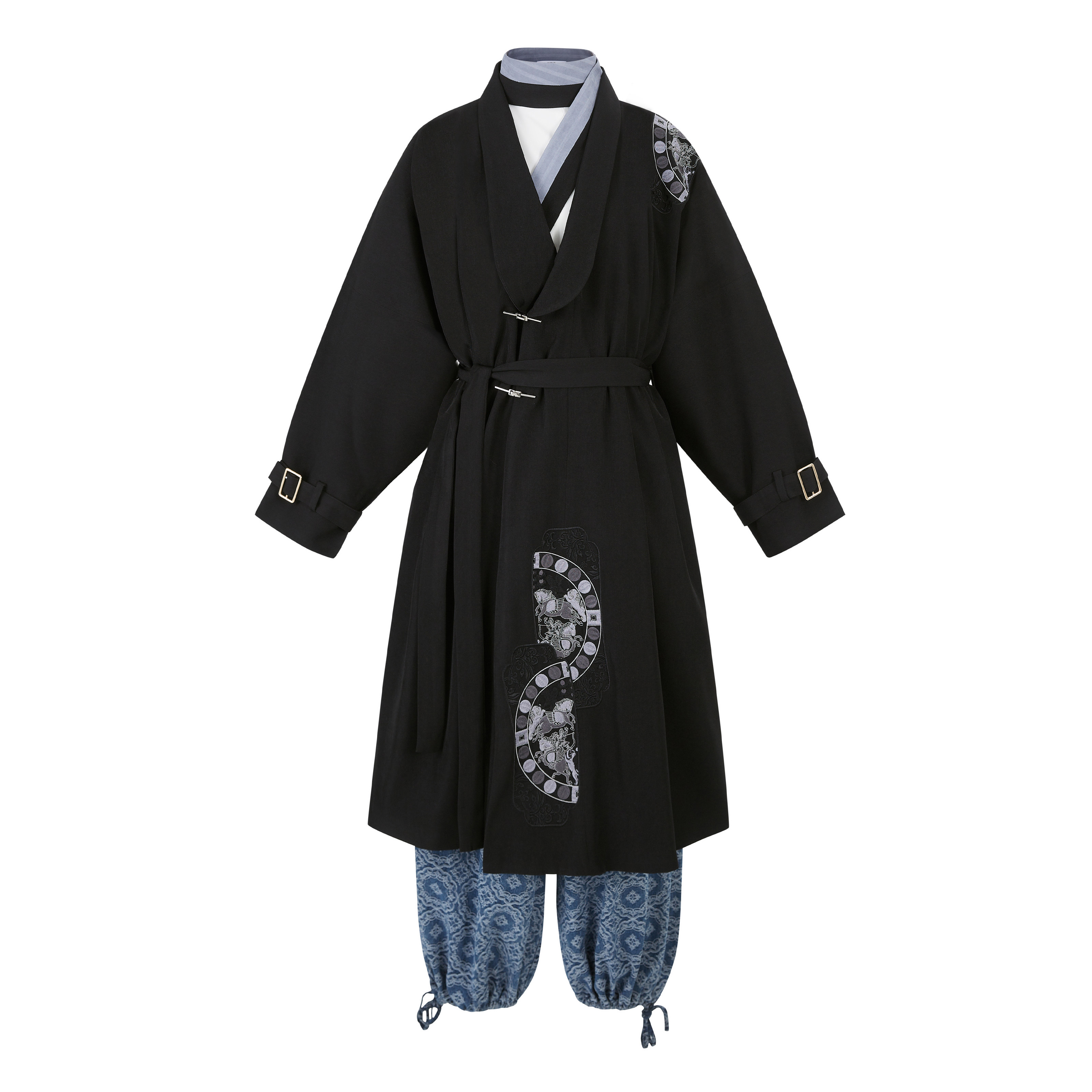 观止织造｜飞翼】唐制汉服元素披袄曲领襦牛仔灯笼裤日常风秋冬,淘宝优惠券,粉丝福利购,淘宝优惠卷