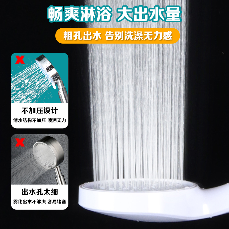 增压花洒头浴室家用热水器洗澡沐浴喷头超强大出水加压淋浴头套装 - 图2