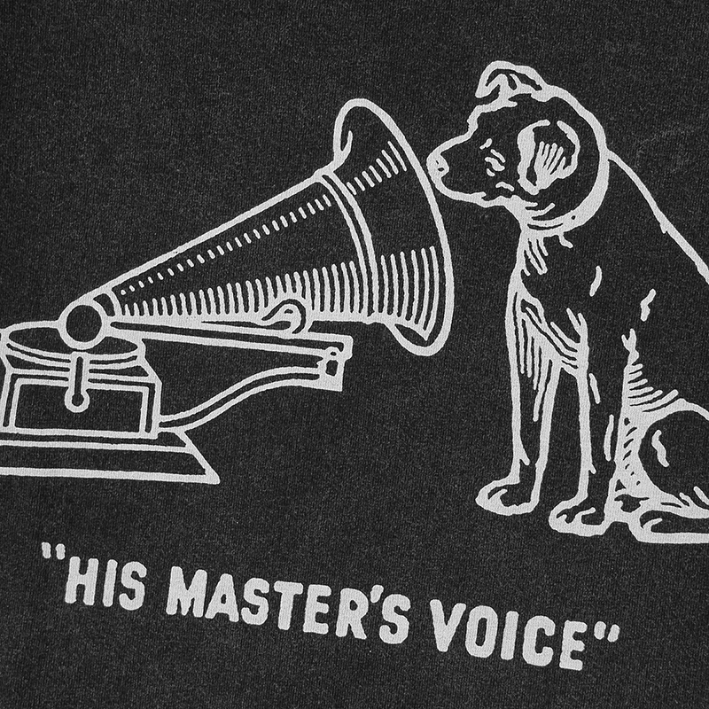 His Master's Voice T恤 主人的声音印花纯棉水洗长袖短袖T-Shirt - 图2