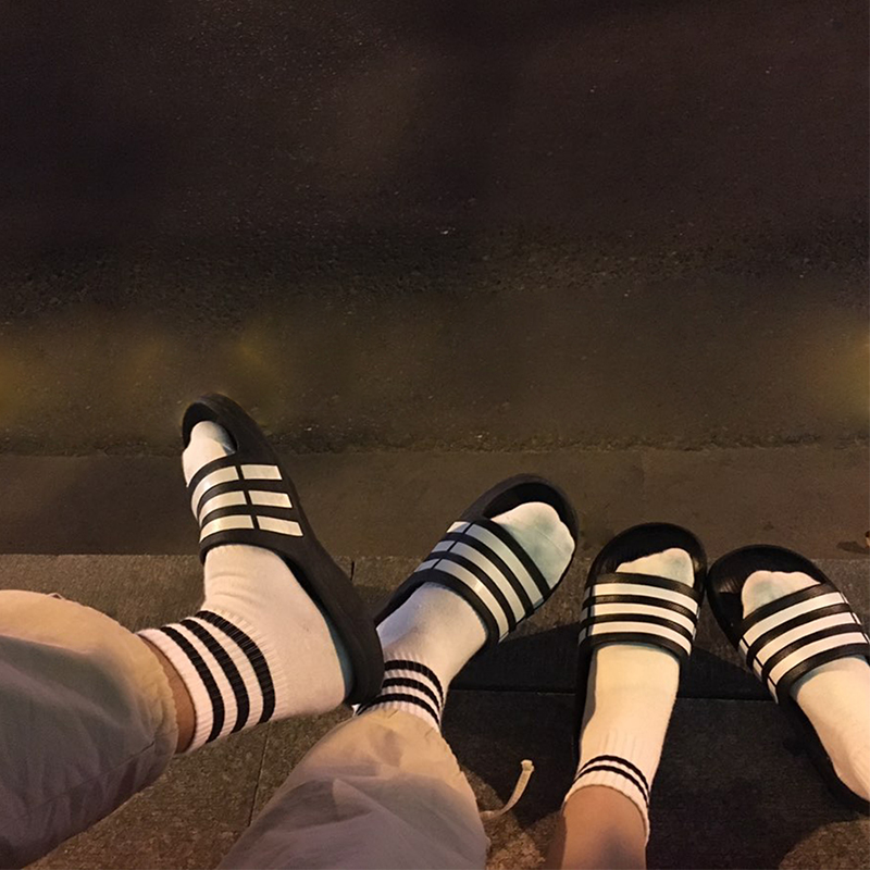 adidas couple slippers