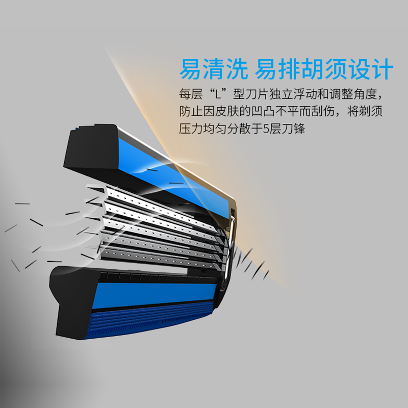 英吉利居家日用旗舰店英吉利剃须刀手动 5层刀片刮胡刀刀头 男刮脸刀无刀柄5层4刀片3