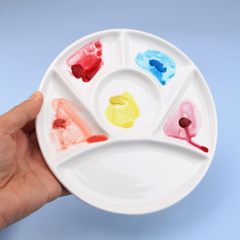 景德镇调色盘美术绘画颜料碟纯白陶瓷国画调色蝶盘长方形水粉水彩,淘宝优惠券,粉丝福利购,淘宝优惠卷