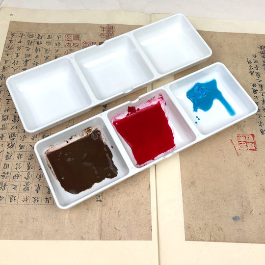 High white ceramic Chinese painting palette ink butterfly Guangzu