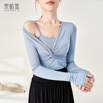 Sopafie Dance Practice Long Sleeve Blouses Modern China Classical Folk Dance Costumes Dancing Adult Clothes