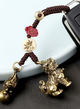 2026年属猴人佩戴吉狮赐桃吉宏吊坠生肖猴男女钥匙扣包包u盘挂件