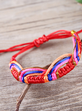 手工端午节金丝情侣五彩绳