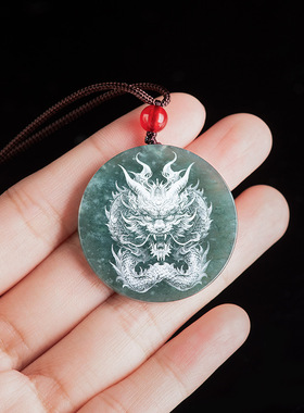 天然A货翡翠蓝水影雕刻佛像