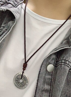 s925银北斗七星吊坠古钱山鬼花钱