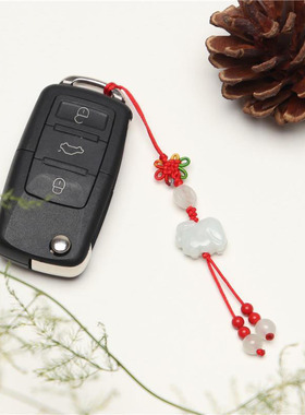 翡翠十二生肖手机吊坠女朱砂中国风钥匙扣男挂件本命年饰品新款