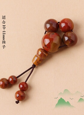 战国红玛瑙圆珠散珠佛头菩提配饰金刚配珠隔珠男手串手链diy配件