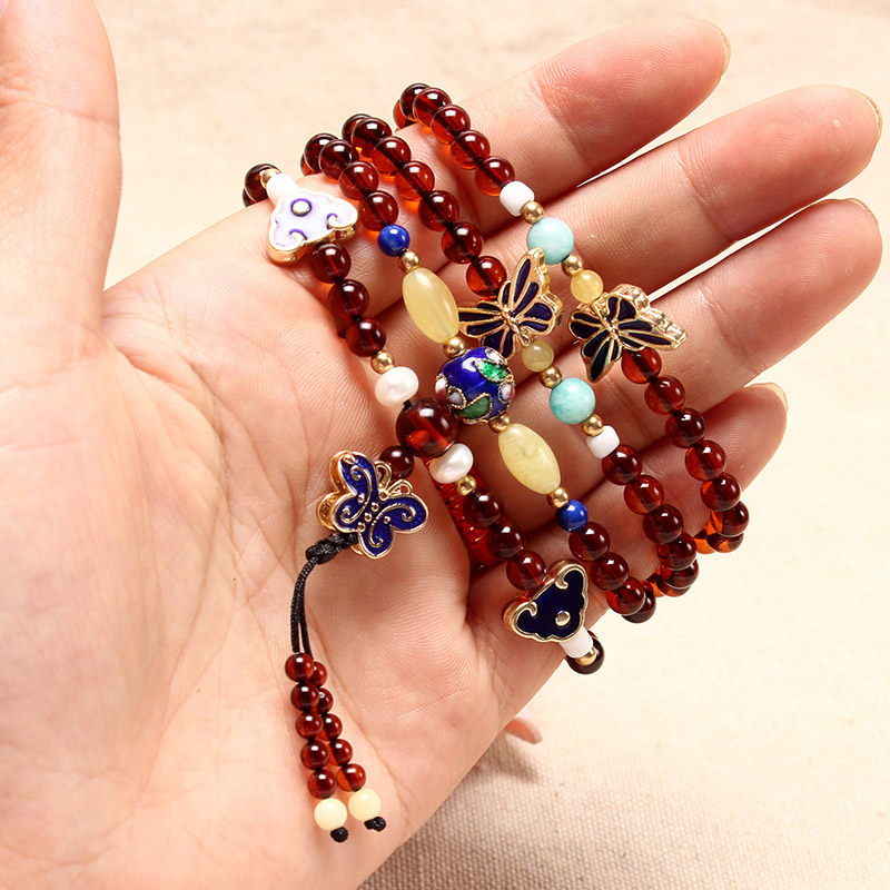 俄罗斯天然原石琥珀手链血珀层手串 YouShanGe手链