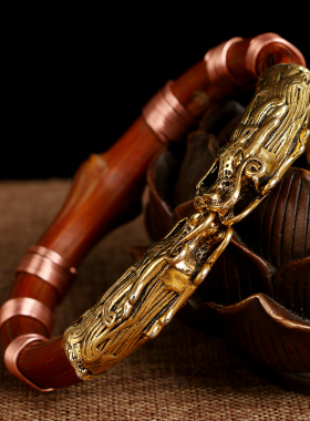 天然老包镶嵌双龙头送父母金刚藤