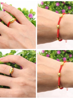 立体貔貅戒指铜度金色民族风情侣