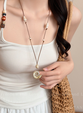 海岛出片！原创度假风海星贝壳项链女2026新款高级锁骨链海边配饰