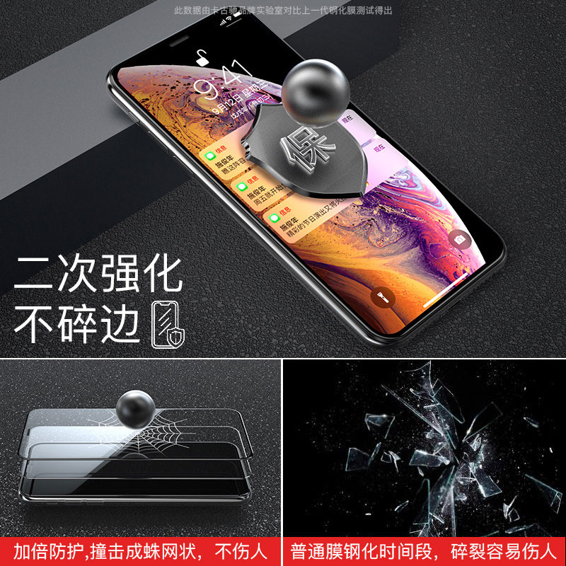 iPhoneX钢化膜X苹果Xs手机11pro max全屏覆盖iPhoneXsMax蓝光XR背膜后水凝贴膜屏保8x玻璃iphonexs max保护膜 - 图0