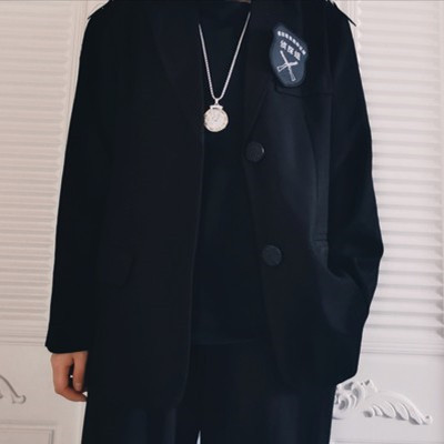 潮人转动时来运转圆盘吊坠长款嘻哈男士钛钢项链卫衣配饰毛衣链女 - 图1