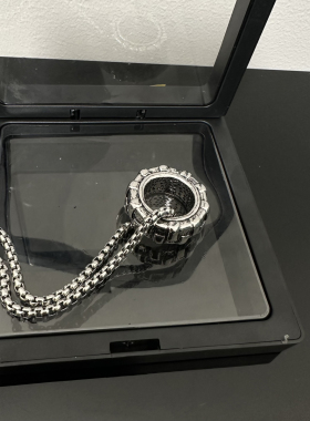 复古轮胎项链男士百搭嘻哈吊坠女