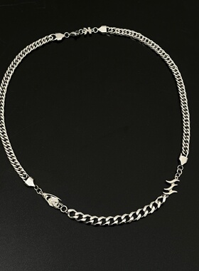 高级感钛钢古巴拼接项链男生潮牌