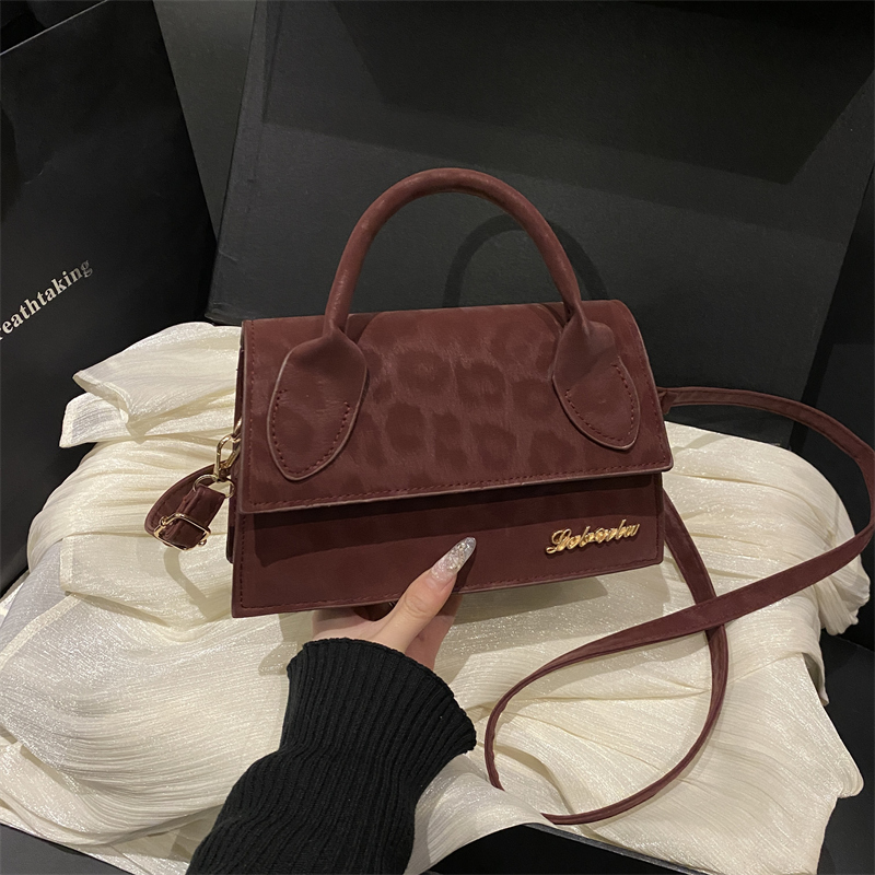 芊舒祺2025新款豹纹欧美时尚小方包女斜挎包手提包百搭车缝线设计 - 图1