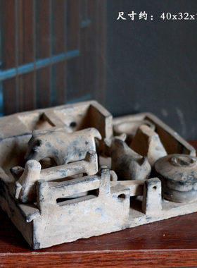 仿古陶猪猪圈摆件影视道具收藏品