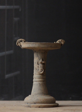 仿古陶器老鼠灯台摆件仿古灯台油灯摆设中式复古收藏艺术品老物件