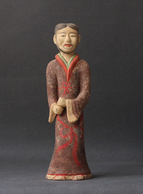 汉代陶俑仿古彩绘歌舞俑复刻摆件