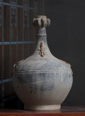 仿古汉代陶罐虎头纹摆件