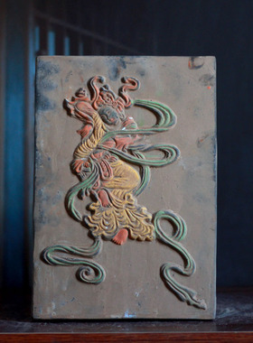 飞天画像砖手工彩绘砖雕陶砖