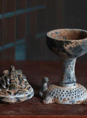 汉绿釉香炉香薰博山炉灯台