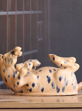 唐三彩陶瓷马上翻身艺术品摆件客厅书房博古架装饰吉祥物生日送礼