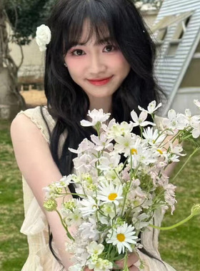 杨肸子同款花朵发夹温柔森系仙美后脑勺发饰半扎发发卡侧边头饰女