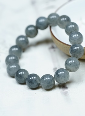 楼兰古国。新疆楼兰和田玉三色糖青花12毫米亮光手链串女