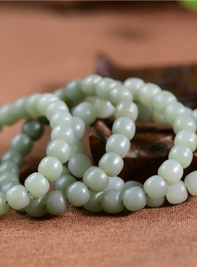 直播新疆且末和田玉老型珠手串