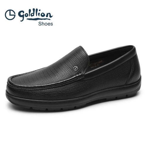 金利来皮鞋官方正品秋冬新款商务休闲一脚蹬真皮软底男士乐福鞋子 - 图0