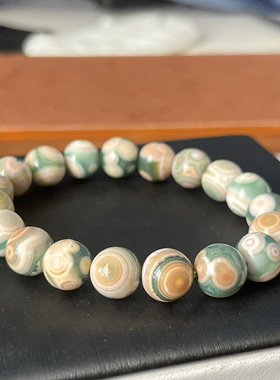 神仙颜值 无修无补 颗颗有眼 老料海洋碧玉无修补超级难得，10mm