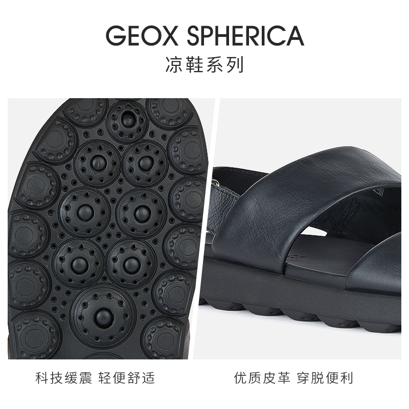 GEOX杰欧适男鞋2024春夏新款露趾休闲沙滩凉鞋SPHERICA U45GWC - 图3