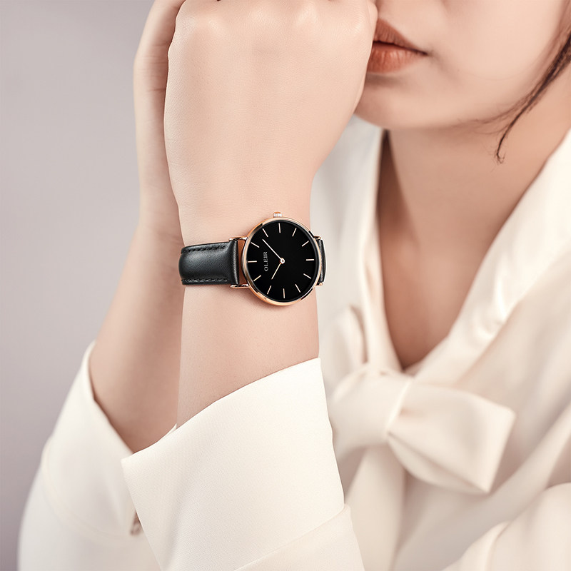 新款正品ins风简约气质女士石英表 欧雷亚国产腕表