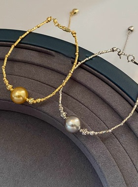 2025年新款菠萝珠路路通串珠手链女日落金色南洋轻奢小众手环潮