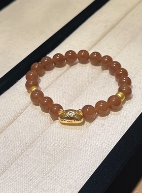 2025年新款焦糖色法棍猫手串散珠diy且末糖咖啡色手链小众高级感