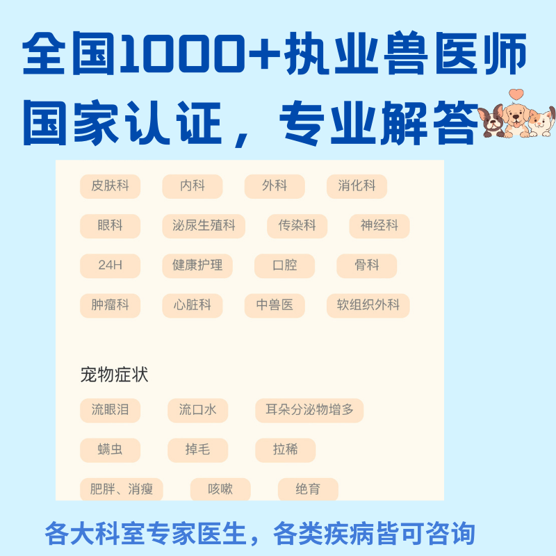 宠物医生24小时在线问诊兽医咨询猫咪狗狗异宠仓鼠乌龟专家疾病诊-图1