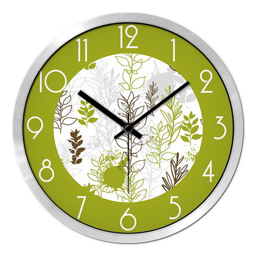MOMEN/摩门艺术挂钟花草图案客厅装饰创意静音时尚时钟石英钟表 - 图1
