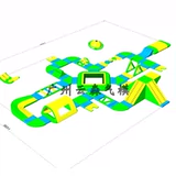 Водохранилище озеро взрослые детские спортивные спортивные парки, бросаясь на таможню в плавающем парке Аква