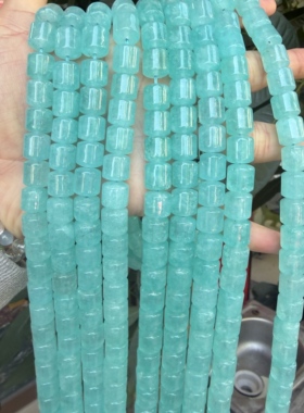 天然白石天河石色10mm圆柱隔珠