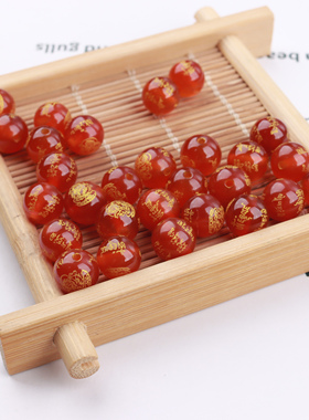 圆亿玛瑙刻字圆珠子饰品配件