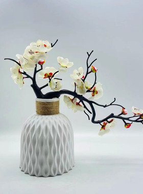 仿真梅花干花桃花枝仿真花人造花创意造型盆景中式腊梅盆景