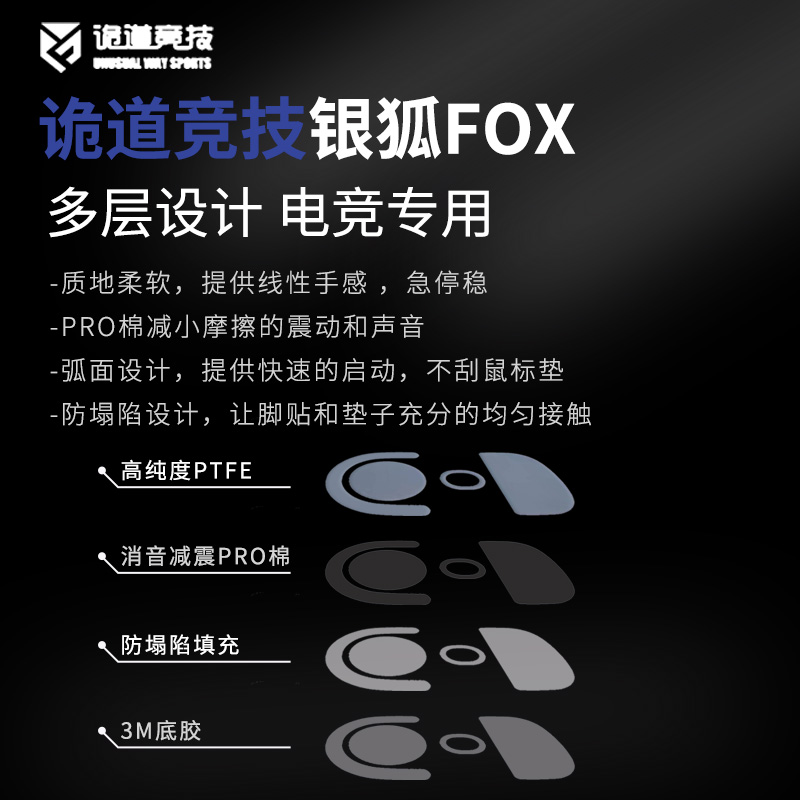 诡道竞技Finalmouse Starlight12 UL2鼠标脚贴ICE弧边银狐ULX - 图0