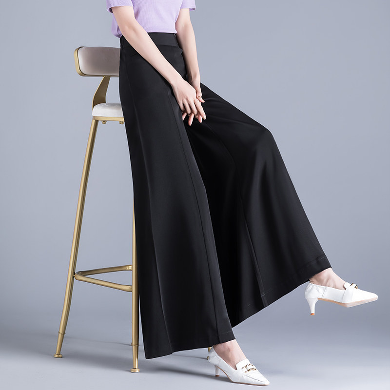 新款春秋高腰大脚荷叶裙裤顺滑女裤 众爱之美服饰休闲裤