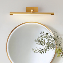 Brass mirror front light bedroom Makeup Room Makeup Mirror Subtonic Light light Bathroom Toilet Mirror Light Full Copper Photo lamp