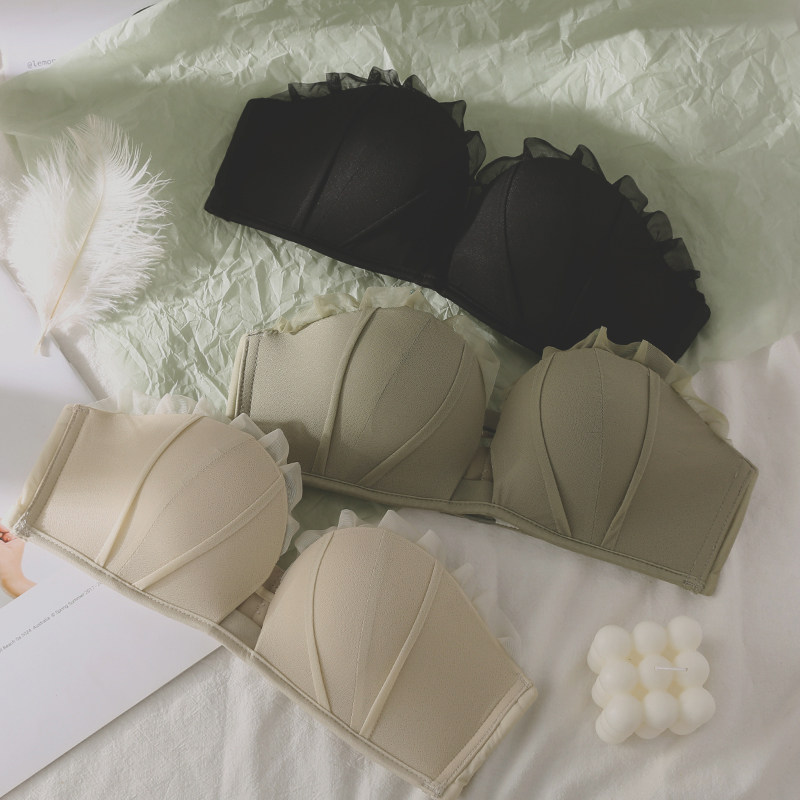 隐形肩带无钢圈聚拢防滑夏季胸罩 莉妃文胸